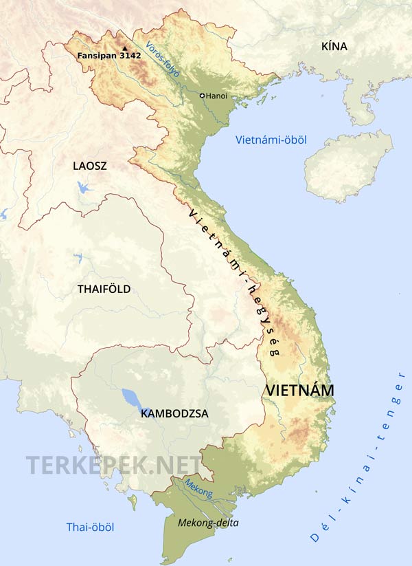 Vietnam térkép